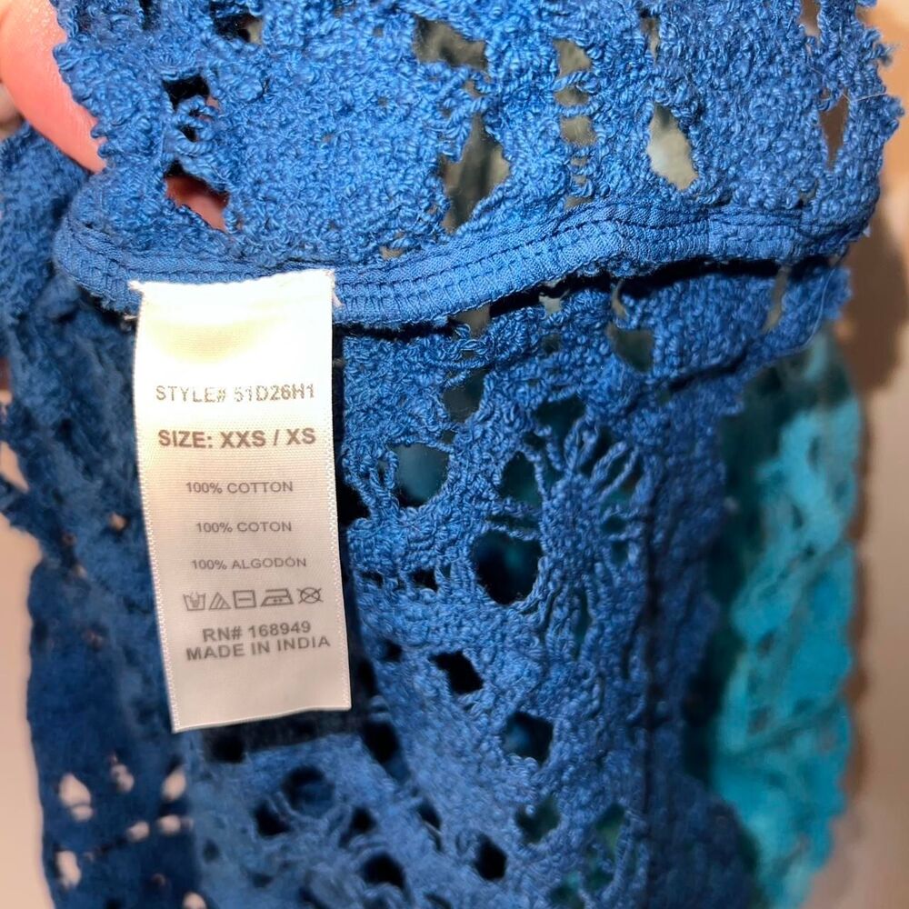 Altar’d State Lace NWOT xxs/xs Ombre blue crochet maxi dress Swim coverup - Picture 5 of 5